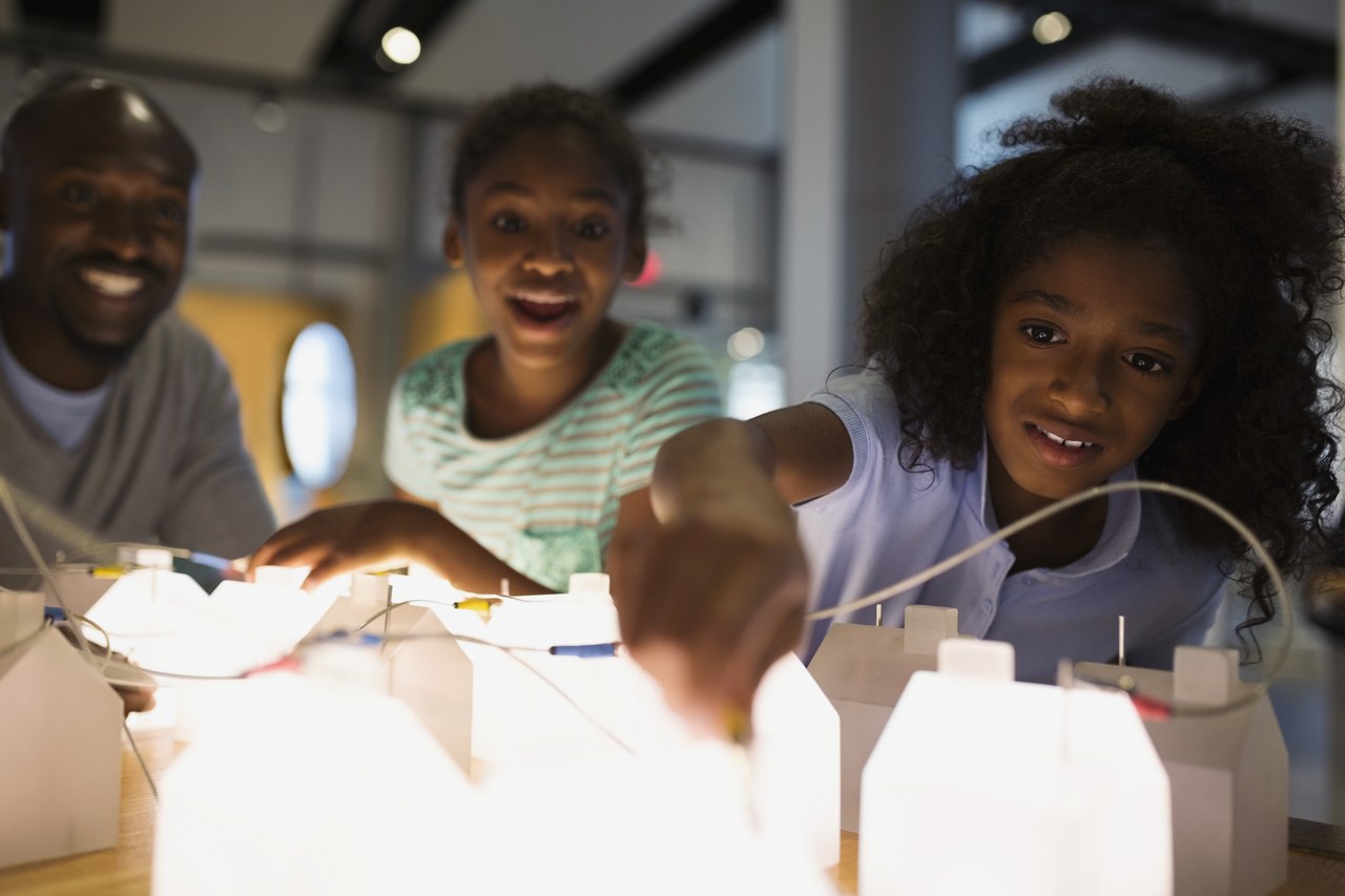 Kids learn while playing at Telus Spark